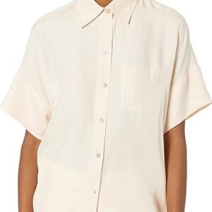 Vince Womens Utility Pocket Stitch Short Sleeve Shirt